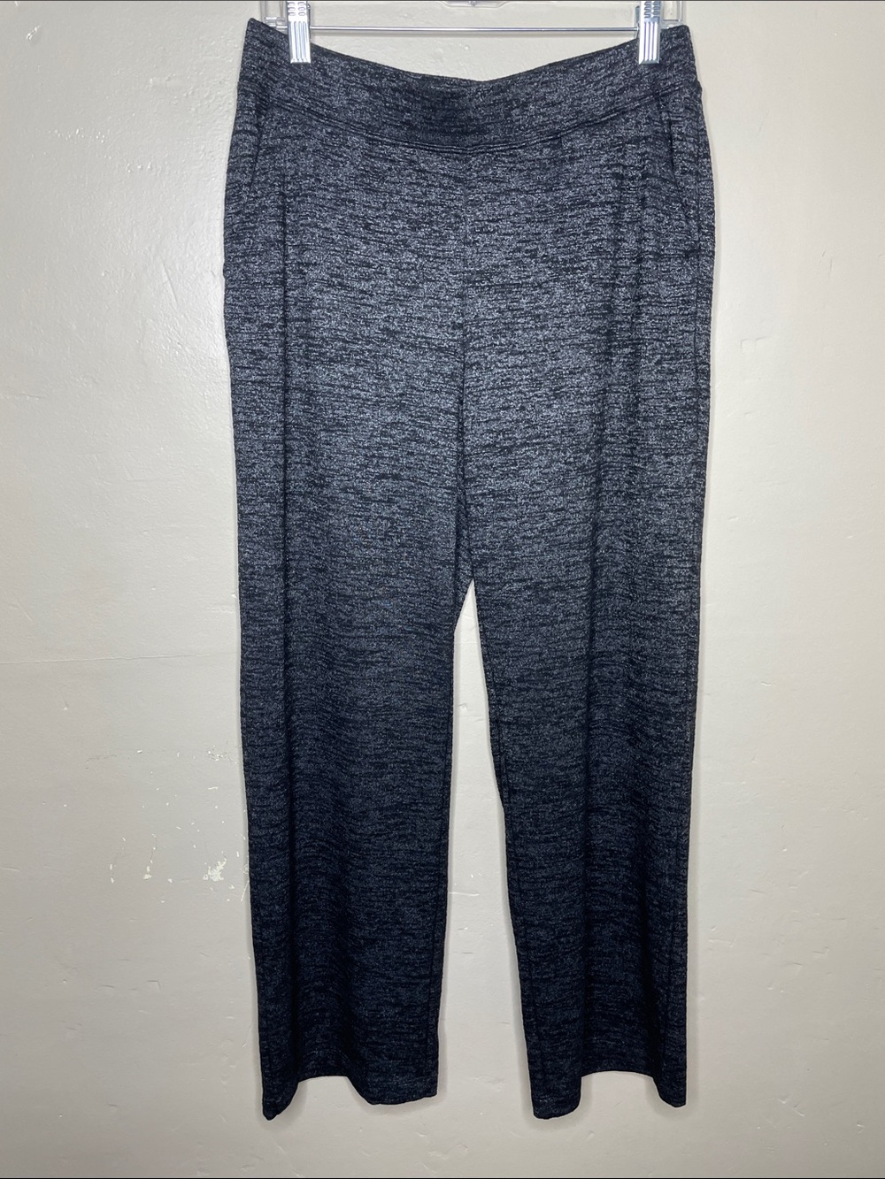 CHICO’S Black & White Marled Wide Leg Casual Chic Comfy Wide Leg Lounge Pants